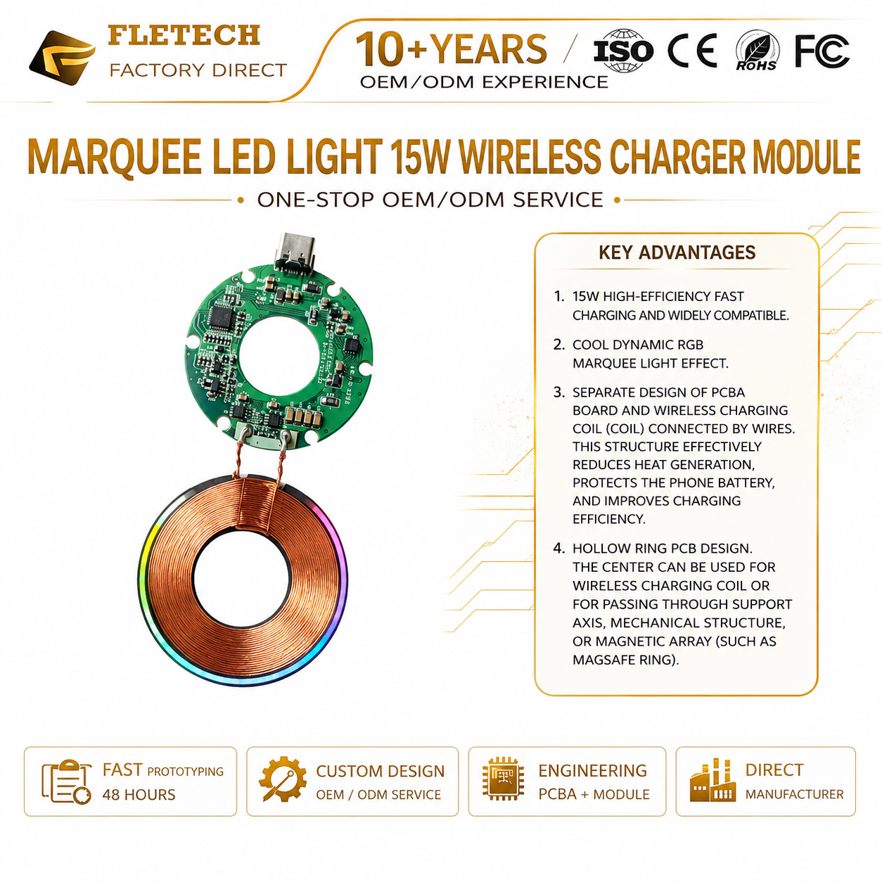 Mouse Charging Pad - DIY Fast Wireless Charging PCBA Circle