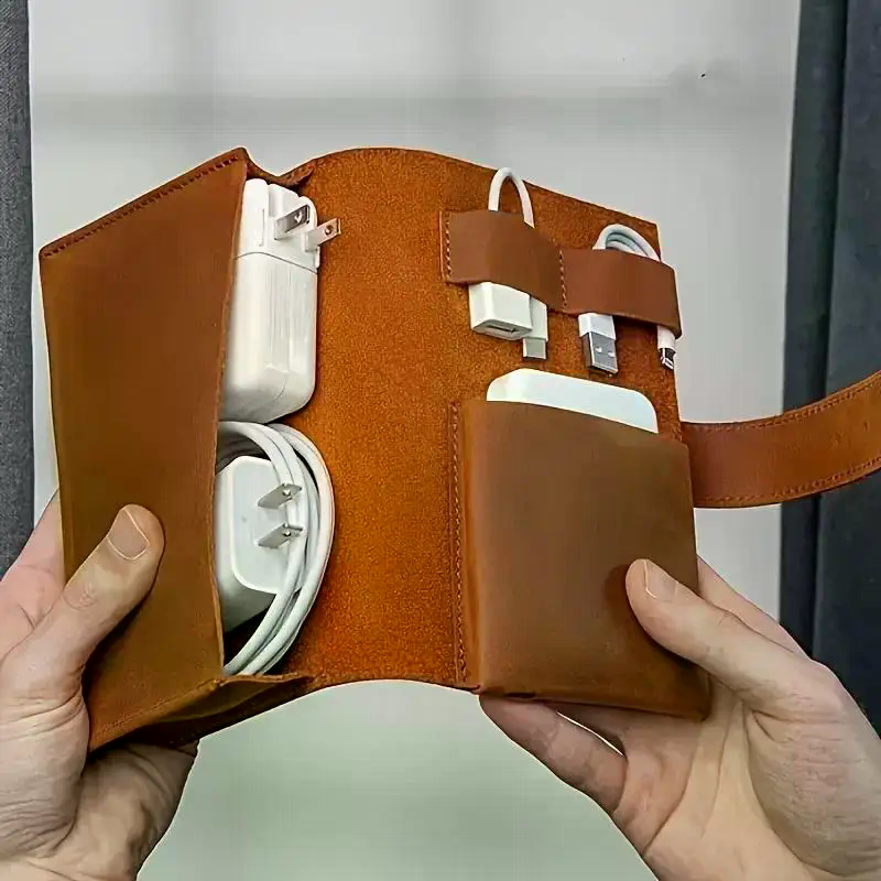 1pc PU Leather Multi-Compartme - đánh giá và giá Tech Accessories Travel Case