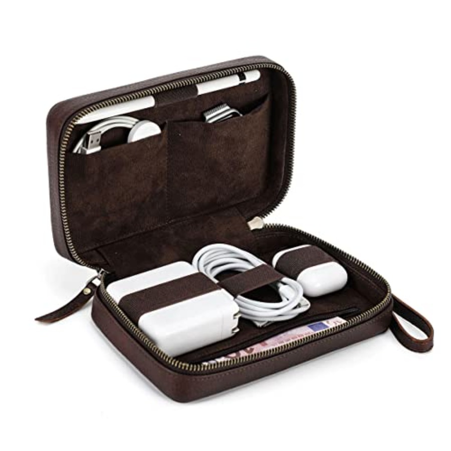 Full Grain Leather Electronic  - đánh giá và giá Tech Accessories Travel Case