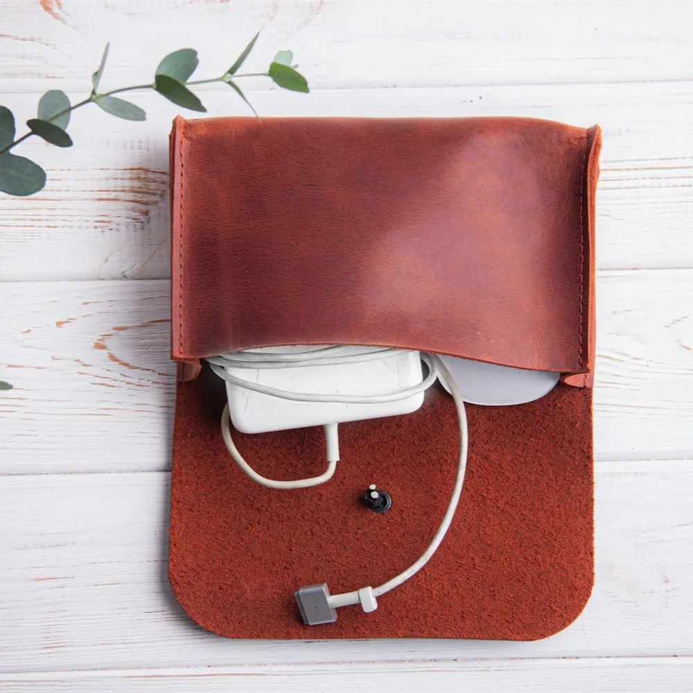 Genuine Leather MacBook Mouse  - đánh giá và giá Tech Accessories Travel Case